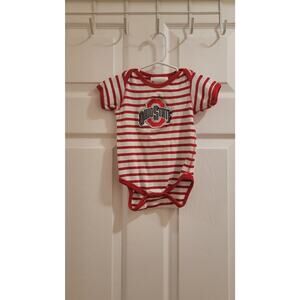 Ohio State Buckeyes Baby One Piece Outfit Size 18 Mos Red White Cotton Fan Gift